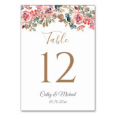 素朴エレガントな埃っぽいピンク結婚の花 テーブルナンバー (裏面)
