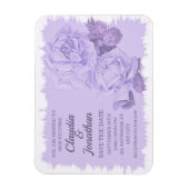 素朴エレガントな埃の多い青いバラ結婚フローラ マグネット (縦)