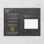 素朴エレガントな救ひまわり結婚写真の日付 案内ポストカード (裏面)