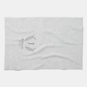 素朴エレガントな植物月桂樹モノグラム名 キッチンタオル (横)