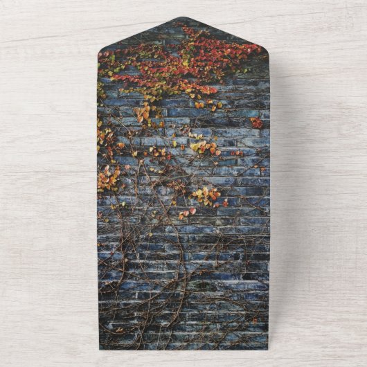 素朴エレガントな植物秋バラ結婚フローラ オールインワン招待状 (外側)