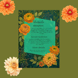 素朴エレガントな秋のフローラ結婚の エンクロージャーカード