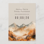 素朴エレガントな秋の山の結婚風景 エンクロージャーカード (裏面)