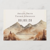 素朴エレガントな秋の山の結婚風景 エンクロージャーカード (裏面)