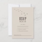 素朴エレガントな秋の山の結婚風景 出欠カード (正面)