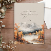 素朴エレガントな秋の山の結婚風景 招待状