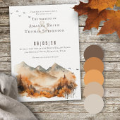 素朴エレガントな秋の山の結婚風景 招待状