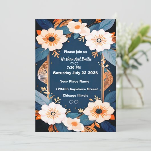 素朴エレガントな花フラットサンキューカード サンキューカード (スタンド正面)