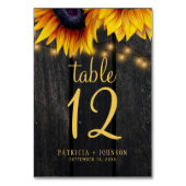 素朴エレガントひまわり秋の結婚式表 テーブルナンバー (正面)