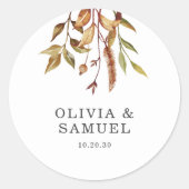 素朴エレガントオレンジブラウン離れグリン結婚ズ ラウンドシール (正面)