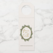 素朴エレガントクリスマスリース平和オン・アース ボトルネックタグ (正面)