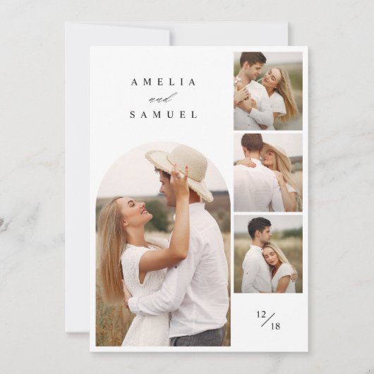 素朴エレガントコラージュ結婚の 招待状 (正面)