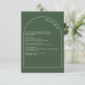 素朴エレガントシンプルモダンアーチグリ結婚ーン エンクロージャーカード (スタンド正面)