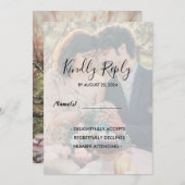 素朴エレガントシンプル写真の結婚式RSVP 招待状 (正面/裏面)