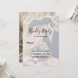 素朴エレガントシンプル写真の結婚式RSVP 招待状
