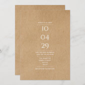 素朴エレガントシンプル特別日結婚付 招待状 (正面/裏面)