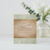 素朴エレガントセージ葉グリン50誕生日 招待状 (スタンド正面)