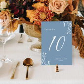 素朴エレガントダスティブルーワイルドフラワーズボホ結婚の テーブルナンバー