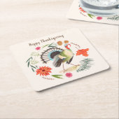 素朴エレガントトルコ感謝植物園 スクエアペーパーコースター (アングル)