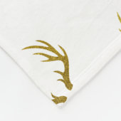 素朴エレガントフェイク金ゴールドグリッターディア〔雄ジカの〕枝角 フリースブランケット (角)