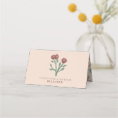 素朴エレガントフローラボホ結婚ワイルドフラワー プレイスカード (裏面)
