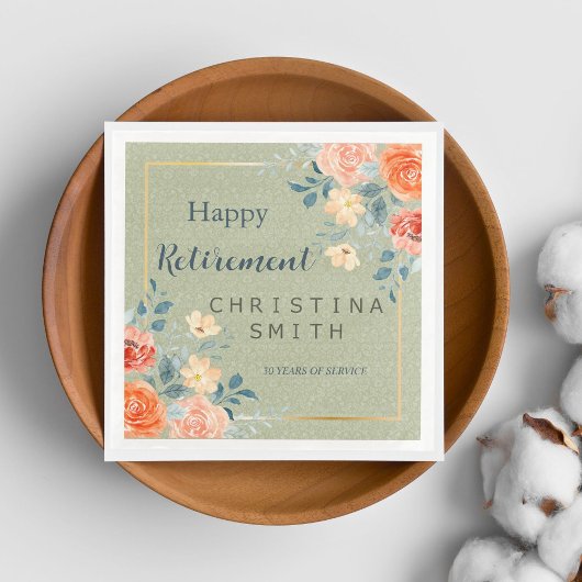 素朴エレガントフローラ水色退職パーティー