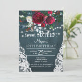 素朴エレガントフローラ燃焼sweet sixteen 招待状 (スタンド正面)
