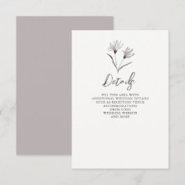 素朴エレガントフローラ結婚スケッチ エンクロージャーカード