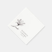 素朴エレガントフローラ結婚スケッチ スタンダードカクテルナプキン (角)