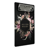 素朴エレガントフローラ黒（幾何図枠） ミニクリップボード (アングル)