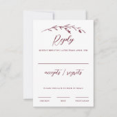 素朴エレガントブルゴーニュ結婚ー 出欠カード (正面)