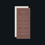 素朴エレガントミニマル結婚s |メニュー メニュー<br><div class="desc">デリケートな開花Paperieの素朴でエレガントなウェディングコレクションは、秋のフローラのブケートと素晴らし秋をテーマにした色を特徴とする。このメニュー結婚を、予定されているエントリ、メイン、およびデザートでパーソナライズする。このバージョンは私たちの主なデザイン要素を特徴とし、追加のコントラストのために反転。</div>