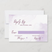 素朴エレガントメイソン・ジャーの紫色の結婚花 出欠カード (裏面)