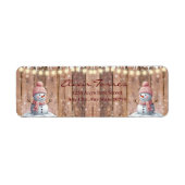 素朴エレガントモダン雪だるま ラベル (正面)