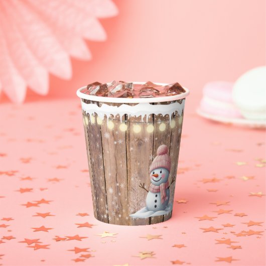 素朴エレガントモダン雪だるま 紙コップ (インサイチュ)