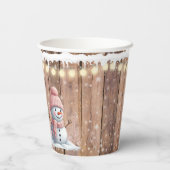 素朴エレガントモダン雪だるま 紙コップ (裏面)