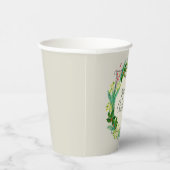 素朴エレガントモダンGreen Taupe Merry Christmas 紙コップ (右)