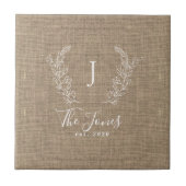 素朴エレガントモノグラムの名 タイル (正面)