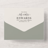 素朴エレガントユーカリ写真QRコー結婚ド オールインワン招待状 (裏面)