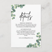 素朴エレガントユーカリ結婚ー詳細 エンクロージャーカード (正面)