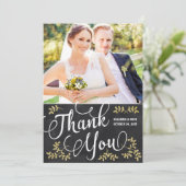 素朴エレガントレタリング写真結婚'S Thank You サンキューカード (スタンド正面)