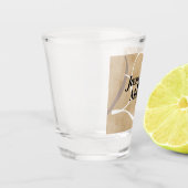 素朴エレガントヴィンテージモノグラム結婚Burlap ショットグラス (左)