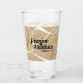 素朴エレガントヴィンテージモノグラム結婚Burlap タンブラーグラス (裏面)