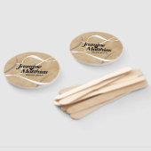 素朴エレガントヴィンテージモノグラム結婚Burlap ハンドファン (組立なし)