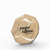 素朴エレガントヴィンテージモノグラム結婚Burlap フォトブロック (左)