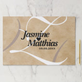 素朴エレガントヴィンテージモノグラム結婚Burlap ペーパーパッド (インサイチュ)