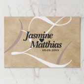 素朴エレガントヴィンテージモノグラム結婚Burlap ペーパーパッド (正面)