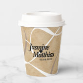 素朴エレガントヴィンテージモノグラム結婚Burlap 紙コップ (裏面)