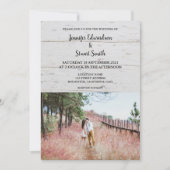 素朴エレガント写真国の結婚式 招待状 (正面)