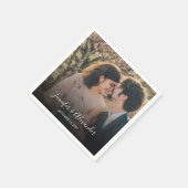 素朴エレガント写真結婚boho s スタンダードカクテルナプキン (角)